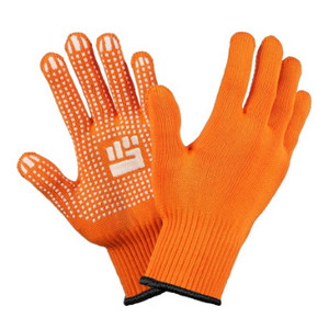 Перчатки хлопчатобумажные плотные с ПВХ покрытием 10 класс, 2-слойные, размер L, оранжевые