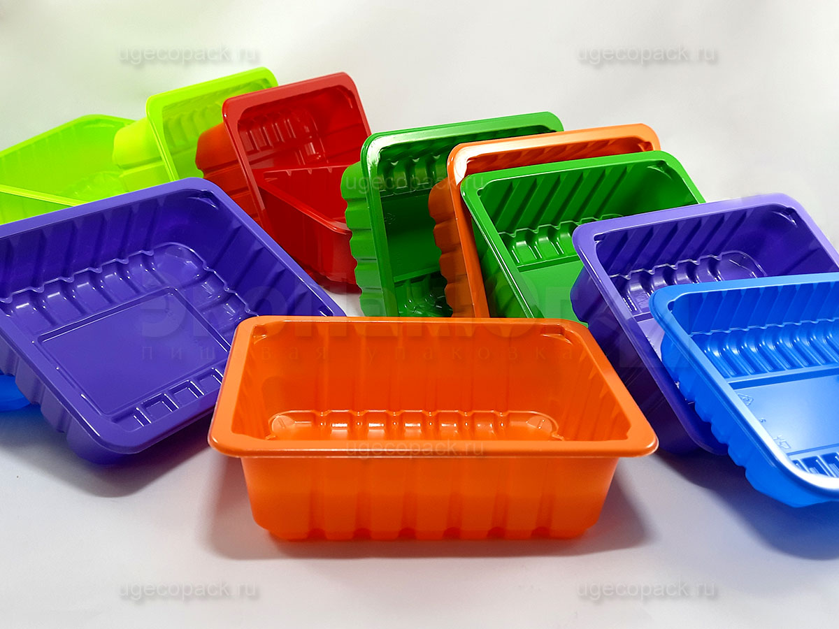 Лотки пластиковые под запайку для еды навынос оптом в «ЭкоПакЮг»